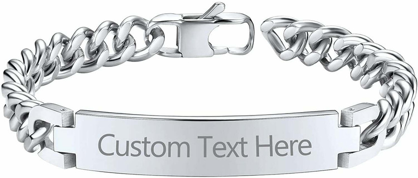 Mens silver bracelet flipkart online