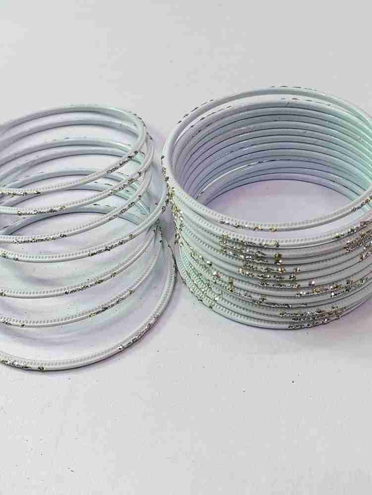 White metal bangles deals