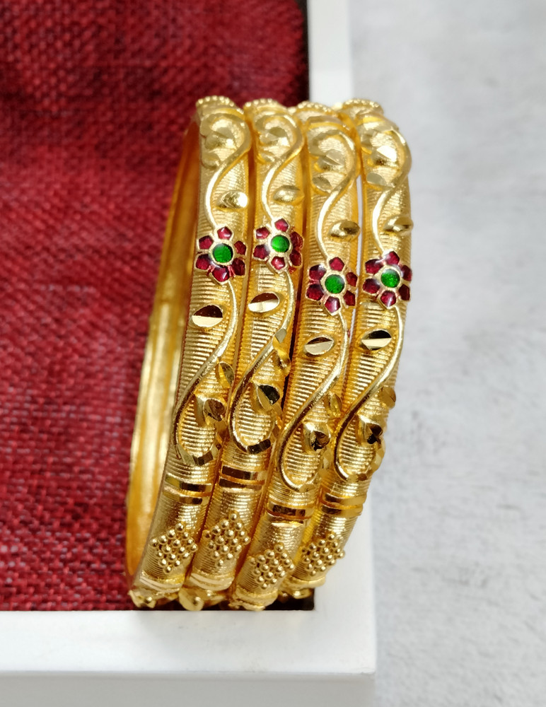 Shree Enterprises Brass Gold plated Bangle Set Price in India Buy Shree Enterprises Brass Gold plated Bangle Set Online at Best Prices in India Flipkart