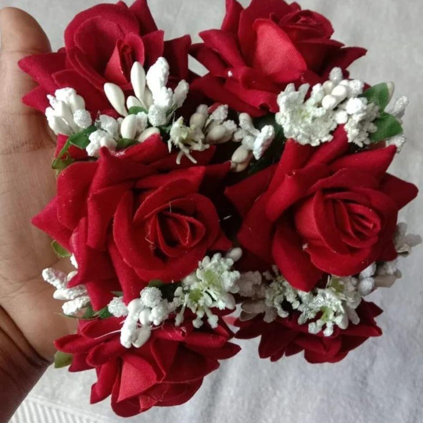 Red Rose Nikah Flower Jewellery for Bride