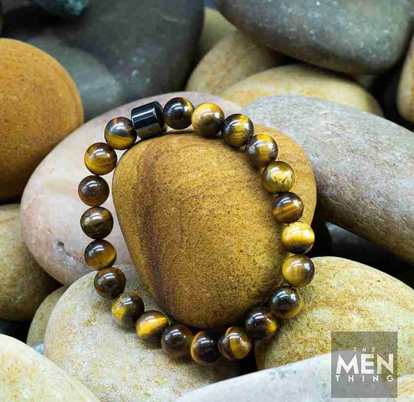 MengPa Mens Beaded Bracelets Matte Lava Rock Volcanic Stone Beads for Women  Stretch Bracelet