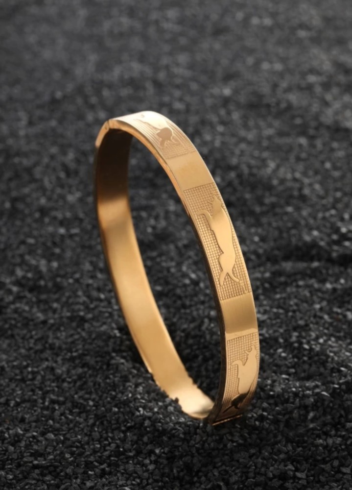 Stainless steel gold plated bracelet with cz 