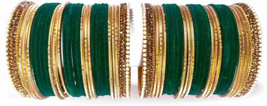 Green metal store bangles