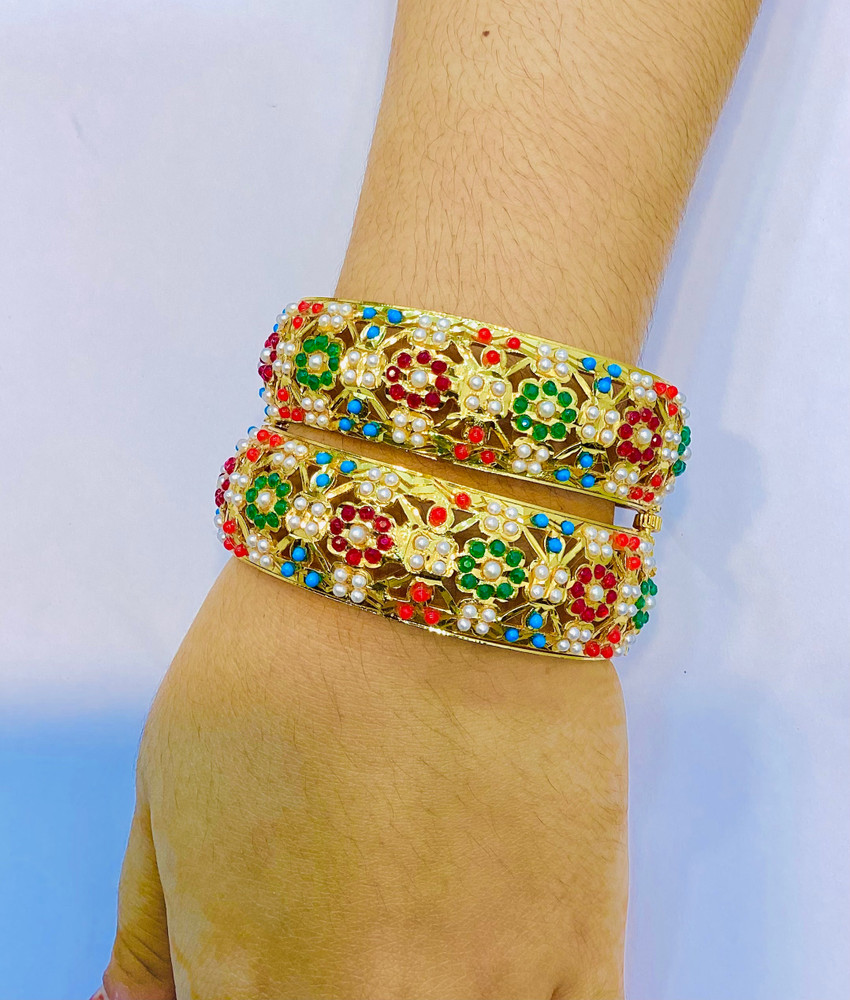 Babu Jewellery Brass Gold plated Bangle Price in India Buy Babu