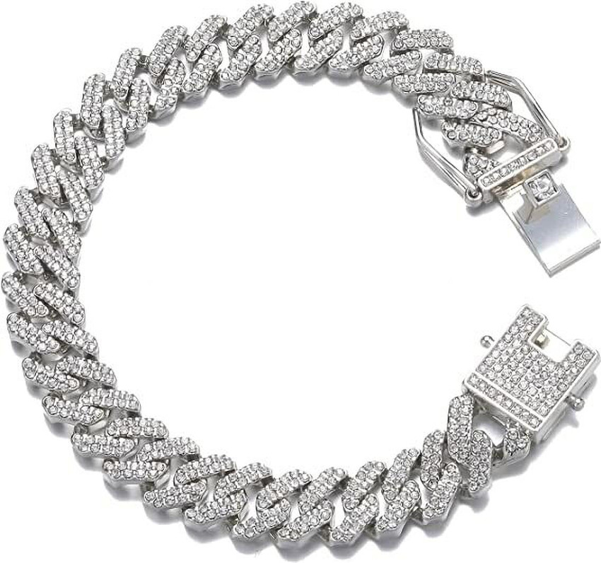 Stainless steel top iced out bracelet