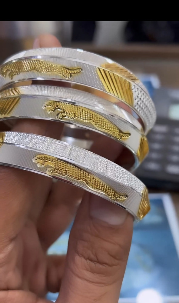 KDA Silver 999 Silver Gold plated Kada Price in India Buy KDA