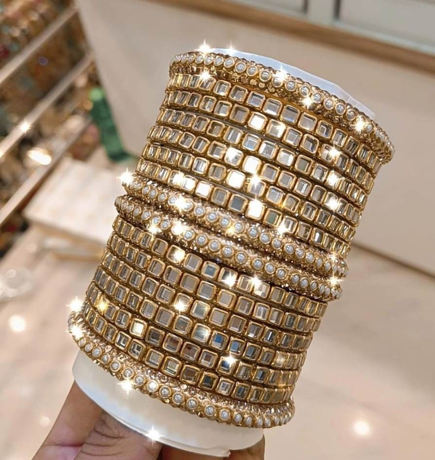 Buy Zindura Alloy Gold Plated Chuda Bangles Set For Girls And Women at  Amazonin