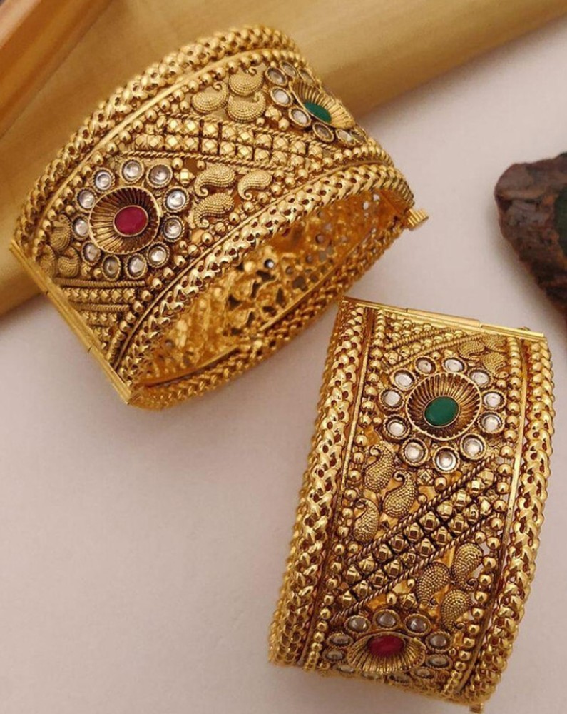 FALLY JEWELLERY Alloy Diamond Gold-plated Kada Price in India