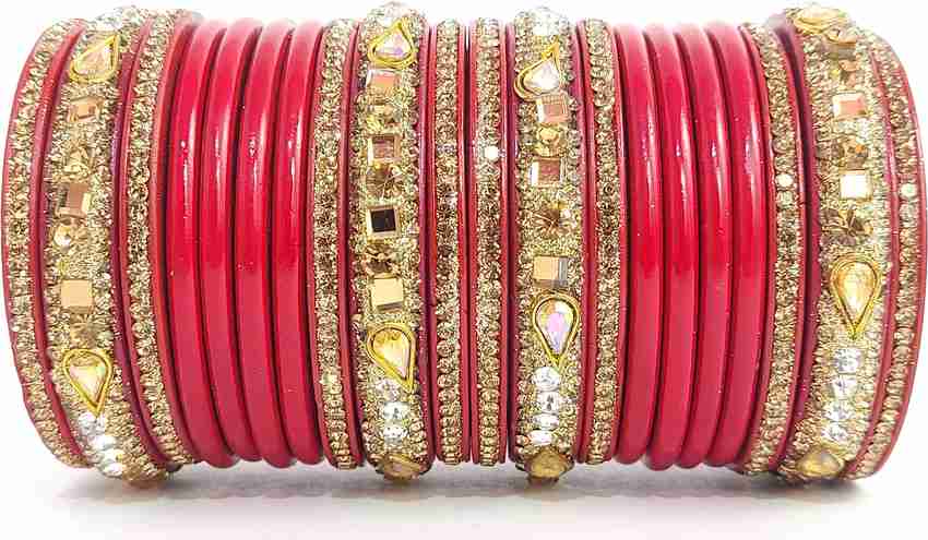 Red colour bangles set hot sale