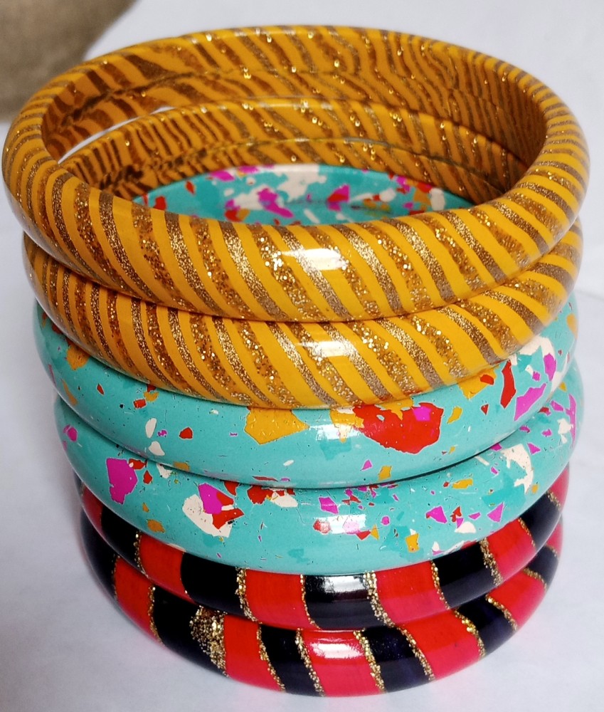 Regular use handcrafted Lac Bangles Design for women Multicolor