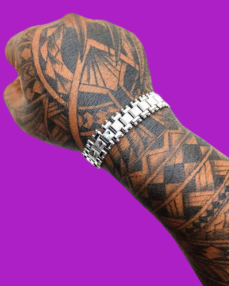 Mens silver cheap bracelet flipkart