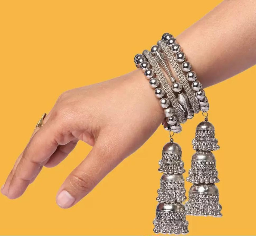 ZUKHRUF Oxidised Silver Silver Bangle Price in India Buy ZUKHRUF