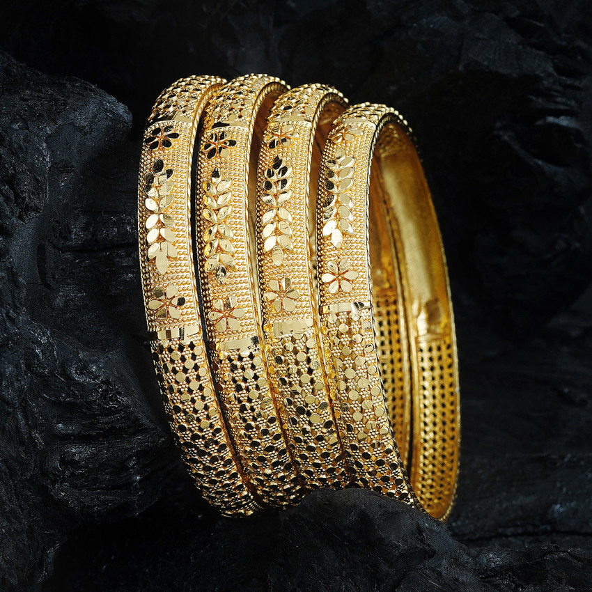 MANSIYAORANGE Brass Gold plated Bangle Price in India Buy