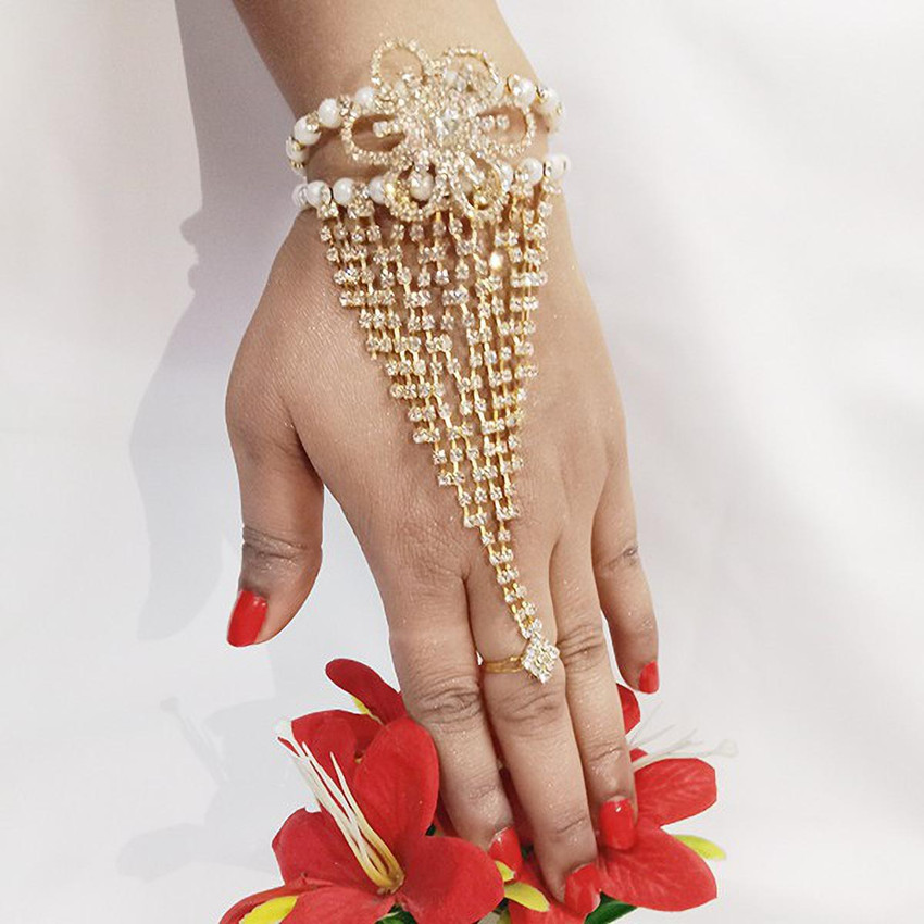 Buy Bracelet With Finger Ring Set Online | Anuradha Art Jewellery