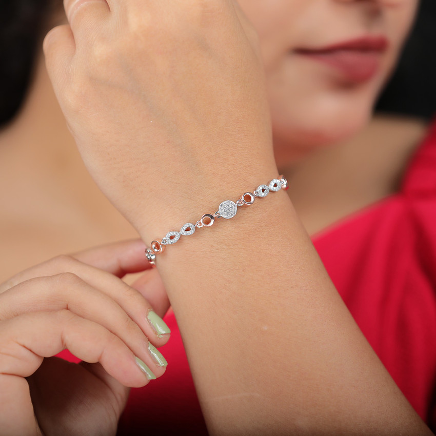 KILORY Silver Cubic Zirconia Bracelet Price in India Buy KILORY