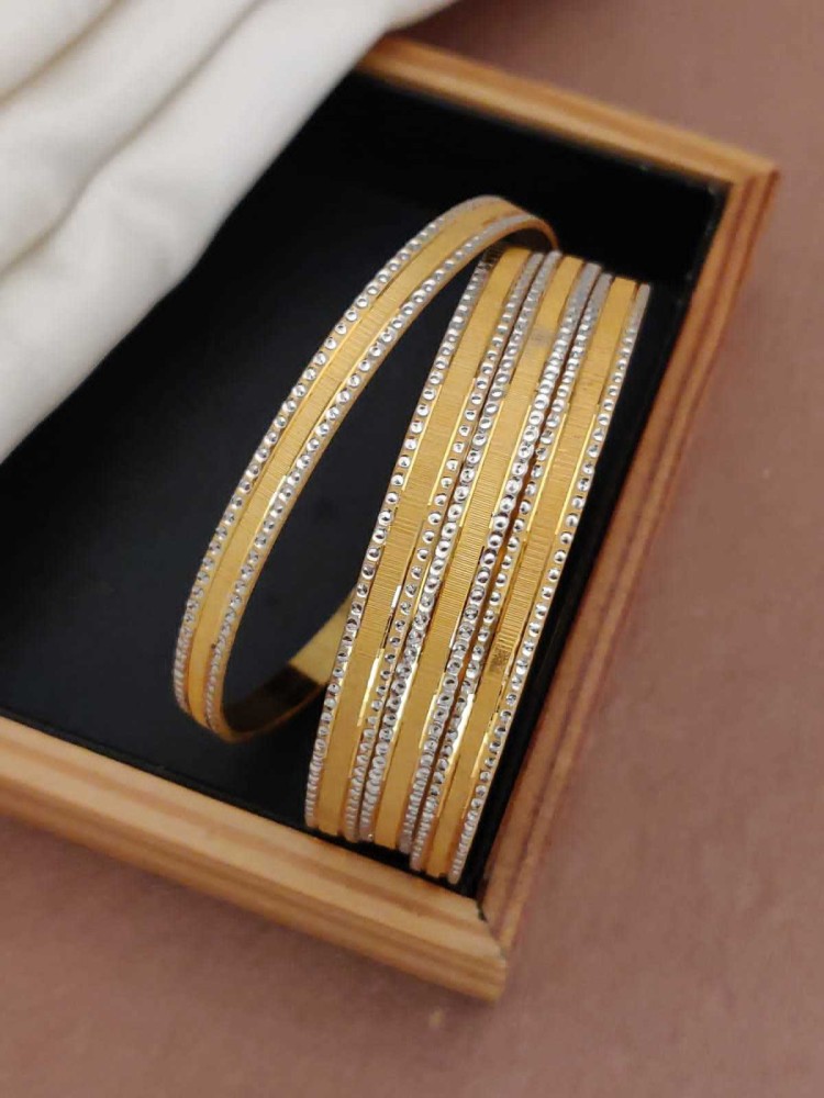 Rhodium polished sale gold bangles