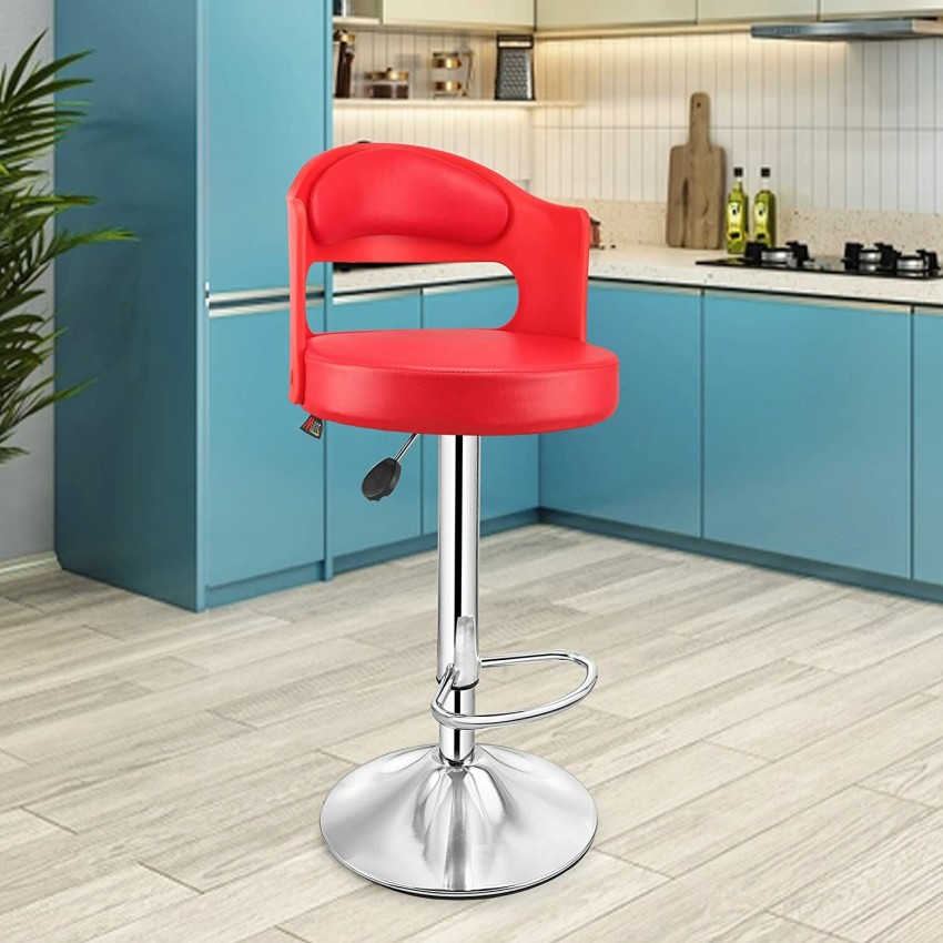 ASTRIDE Amica High Bar Chair Kitchen Stool in Red Plastic Bar