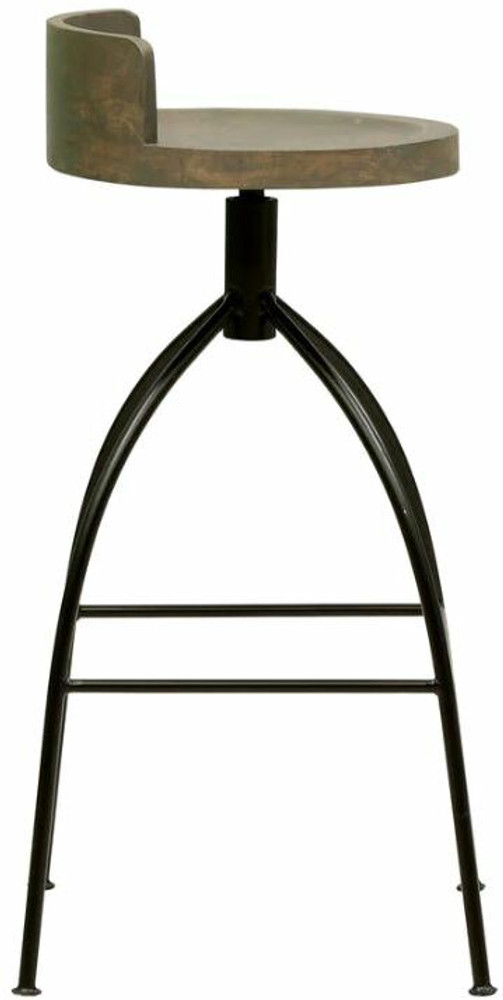 Black metal outdoor bar stools top