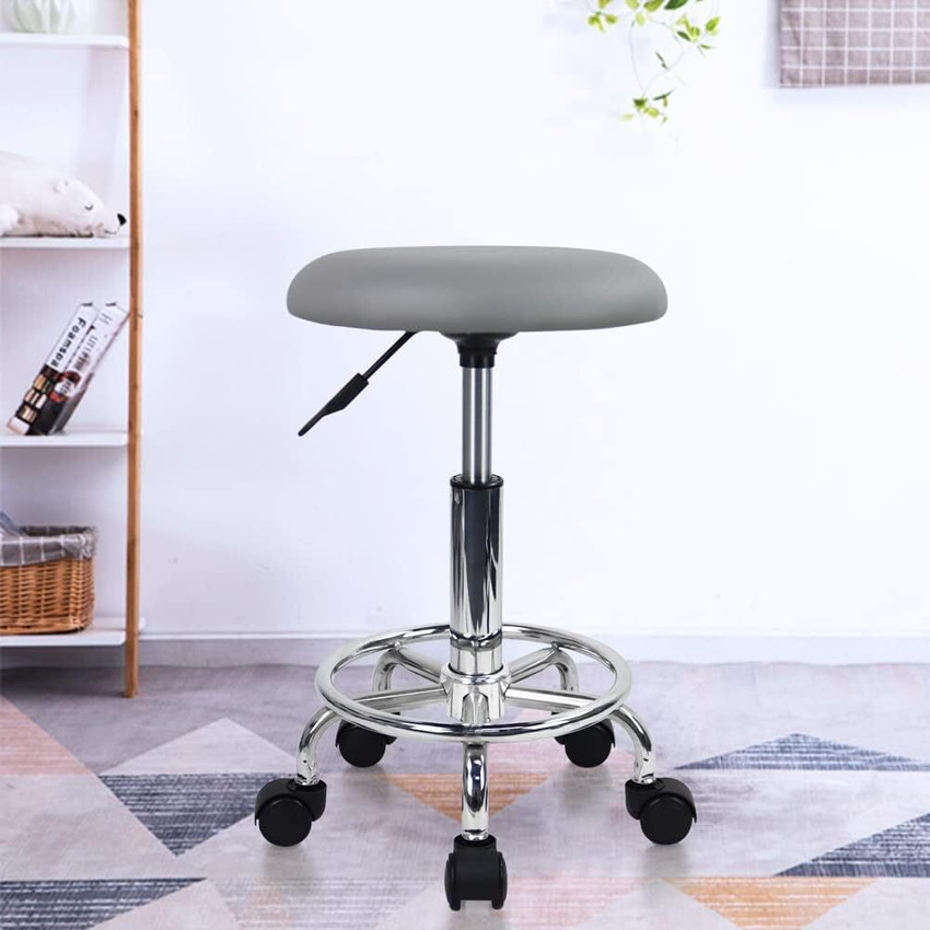 Rolling stool shop with footrest