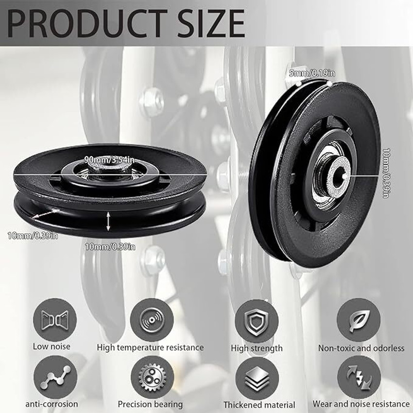 ABSSports 8 pcs Bearing Pulley Wheel Replace For Gym Equipment Part. Multi training Bar