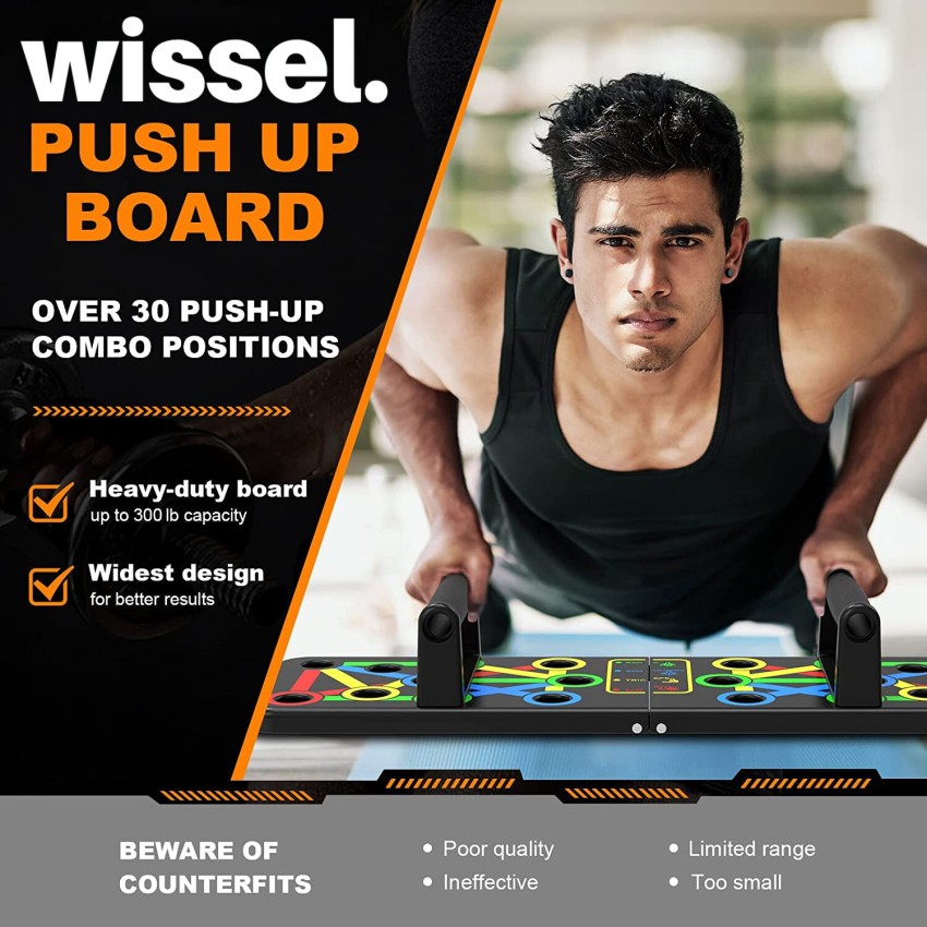 Ultimate Push Up Board, Portable at Home Gym, Strength Training Equipment  for Men, Home Workout Equipment with 15 Gym Accessories, Foldable Pushup  Bar