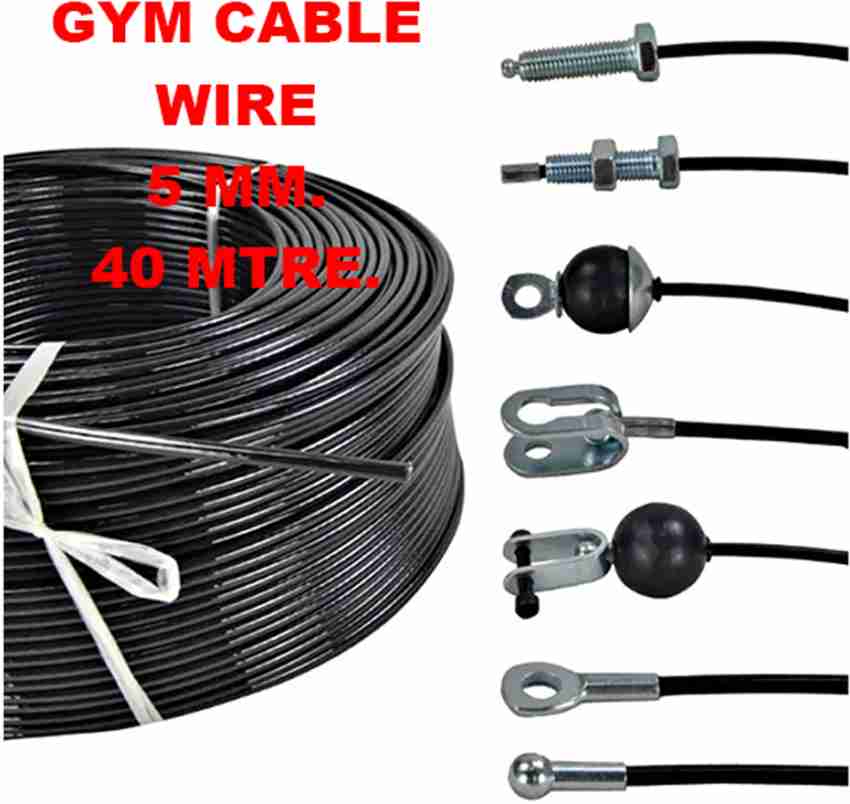 Aviva Sports Gym Machine Cable Wire Rope PU Coated Inside Steel (5 MM, 40  Meter) Weight Lifting Bar - Buy Aviva Sports Gym Machine Cable Wire Rope PU  Coated Inside Steel (5