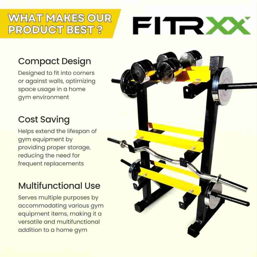 FITRXX Dumbbell Rack, weight Plate Tree, Rod holder for home gym
