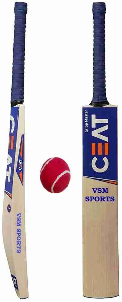 VSM SPORTS New Cricket Bat Tennis Boll with Cover Poplar Willow
