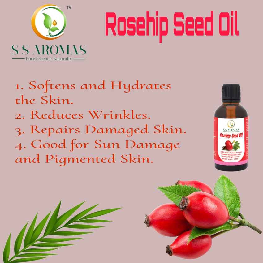 S S AROMAS Natural Rosehip Seed Oil Cold Pressed Antiageing Brings Glow Treatement Face Price in India Buy S S AROMAS Natural Rosehip Seed Oil Cold Pressed Antiageing Brings Glow Treatement Face Onlin...