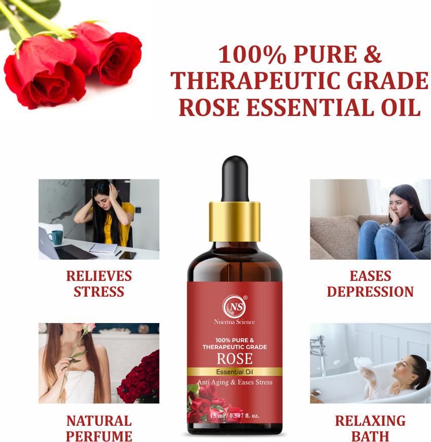 Nuerma Science Rose Essential Oil 100 Pure Therapeutic Grade