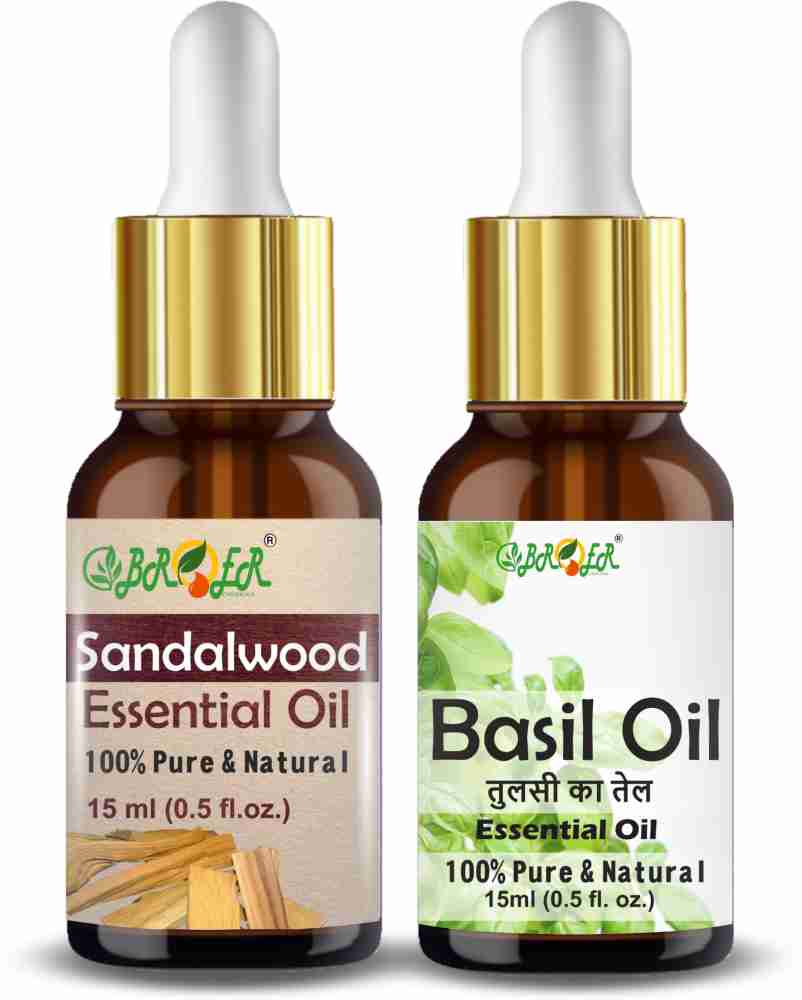 BROER Sandalwood Basil Essential Oil 100 Pure Natural