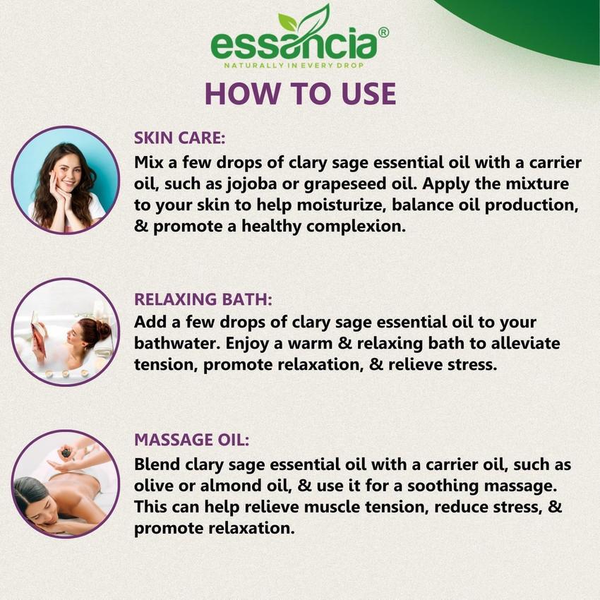 essancia Pure Clary Sage Essential Oil Balancing Skin Aromatherapy Soaps Relaxation