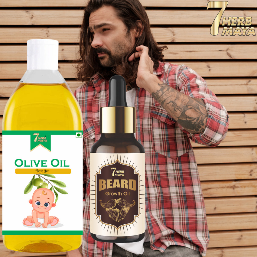 7Herbmaya Cold Pressed Extra Virgin Olive Oil with Beard Growth
