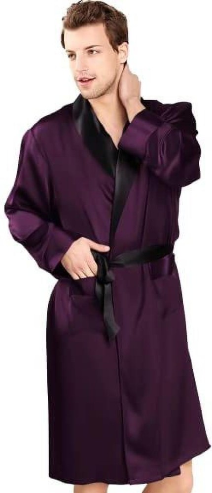 Bella Babe by SK Satin Purple Men Robe with Belt Medium Bath Robe Buy Bella Babe by SK Satin Purple Men Robe with Belt Medium Bath Robe Online at Best Price