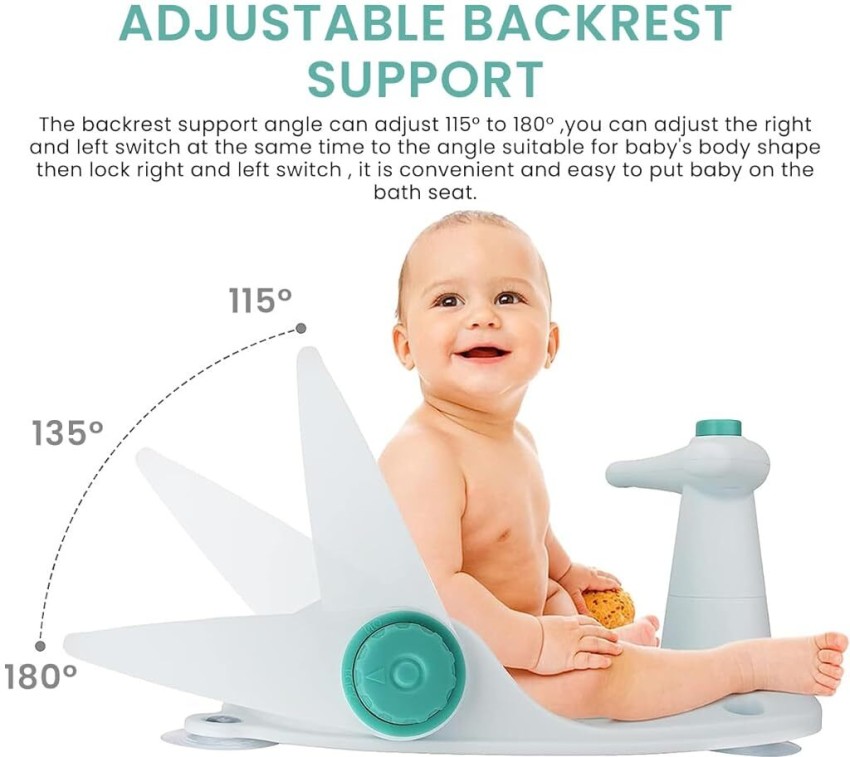 HANNEA Baby Bath Seat with Water Spray Suction Cup Bath Shower