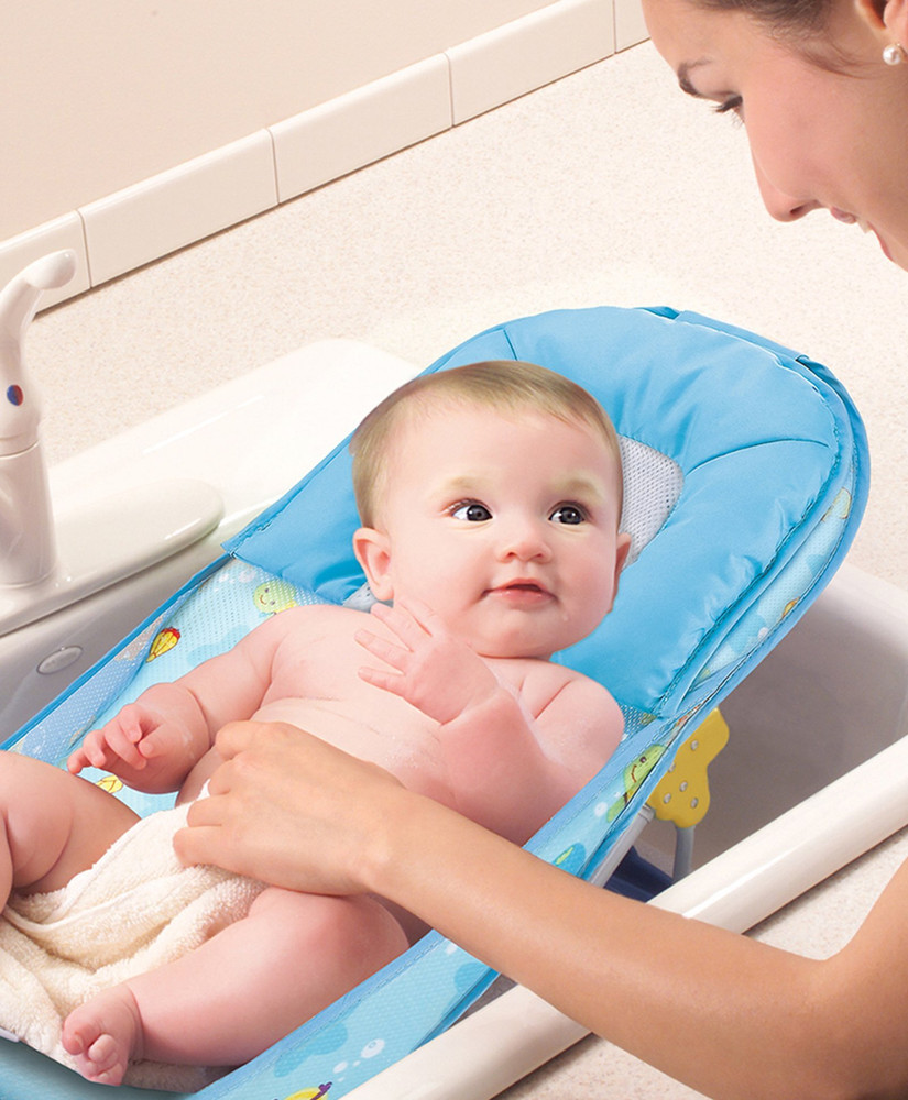 Blue bath seat baby deals