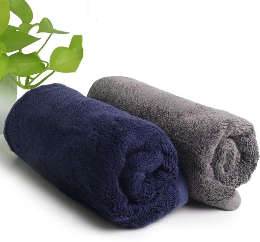 Solid Color Bamboo Towel Set, Soft High Absorbent Towel, 2