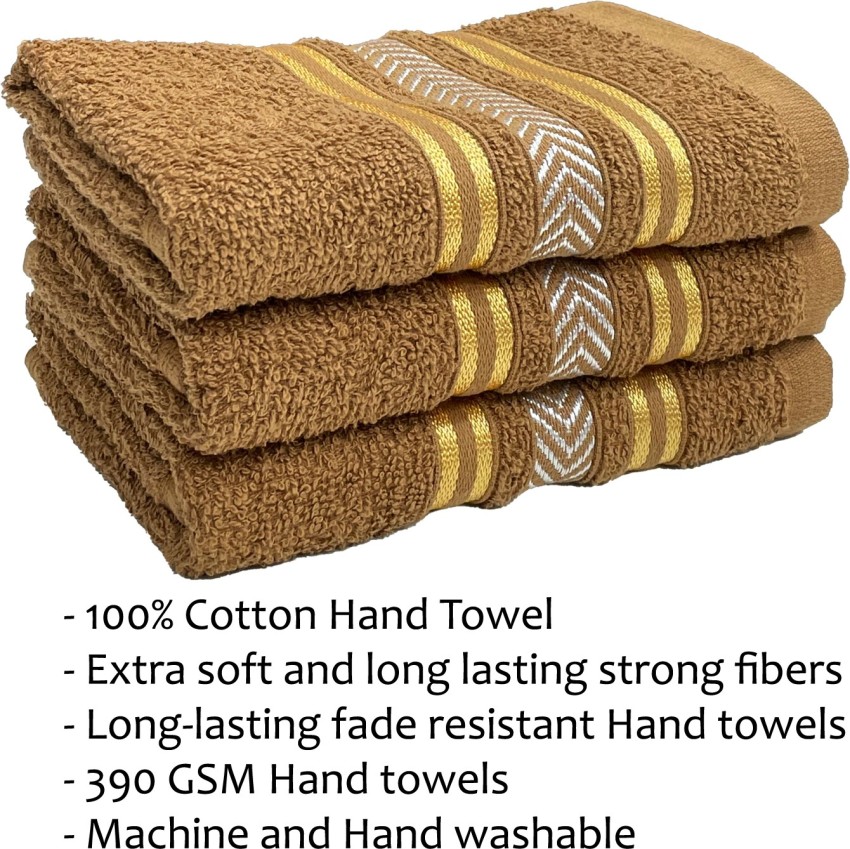 Cotton Hand Towels, 390 GSM, 33 X 51 CM, Set of 6, Multicolor - STAMIO