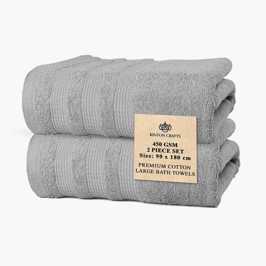 Buy Cotton Bath Towel (Set of 4) Online in India - Kinton Crafts Dark grey / 70x140 cm