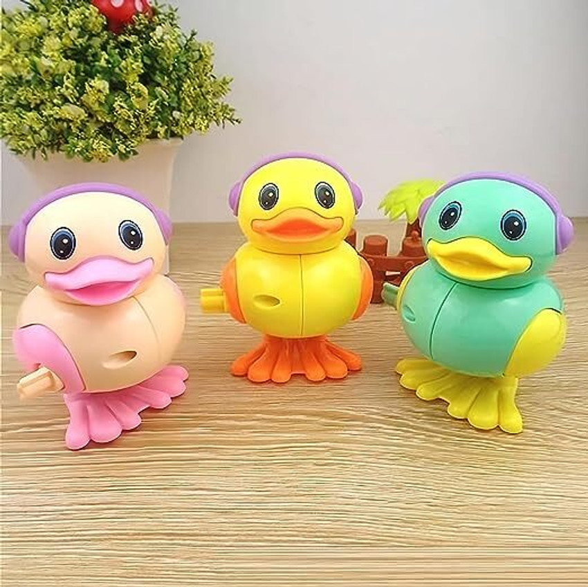 SR Toys Key Operated Clockwork Jumping Duck Toy for kids pack 3