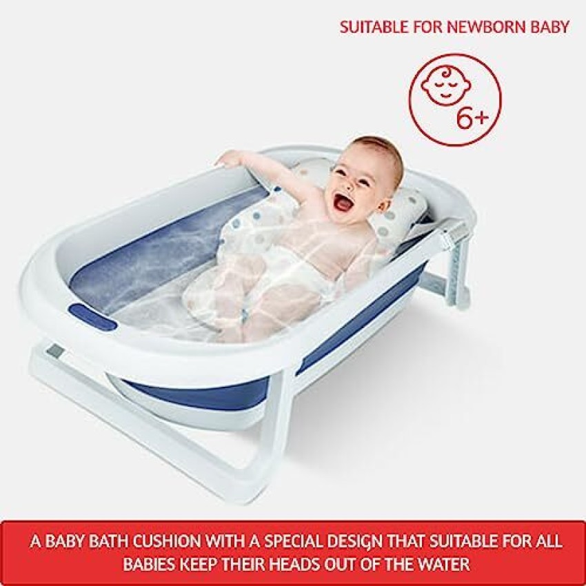 Baby Bath Tub Pillow Floating Anti-Slip Bath Cushion Soft Seat Bathtub  Support for Newborn 0-6 Months