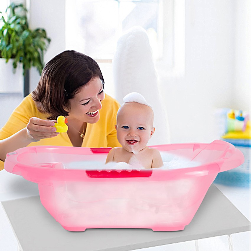 Baby bath with store drain