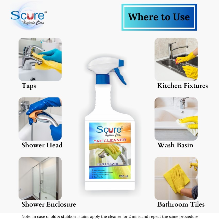 Buy Shinelay Tap and Faucet Cleaner Liquid, Hard Water Stain Remover for  Tap & Kitchen, Limescale Remover, Shower Cleaner, Water Spot Cleaner, SS Fittings Cleaner