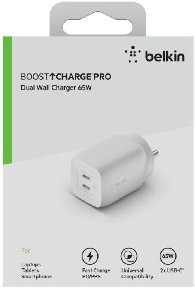 Belkin BoostCharge Pro 108W 4-Port GaN Charger, Multi-Port Desktop Charger Block w  USB-C PD Fast Charge ＆ USB-A Ports for Apple MacBook, iPhone, iPa