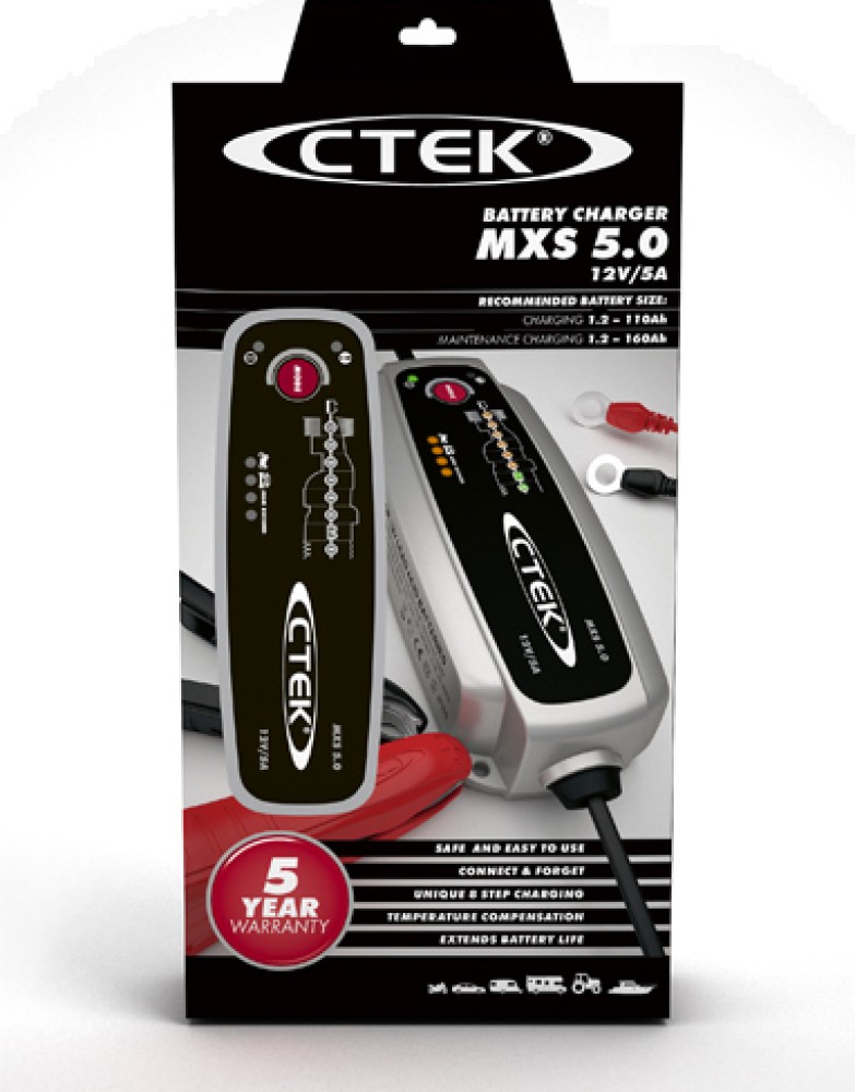 CTEK MXS 5.0 EU Car Battery Charger for BMW, Audi, Mercedes, Lamborghini,  Ferrari 5 ft Battery Jumper Kit Price in India - Buy CTEK MXS 5.0 EU Car  Battery Charger for BMW