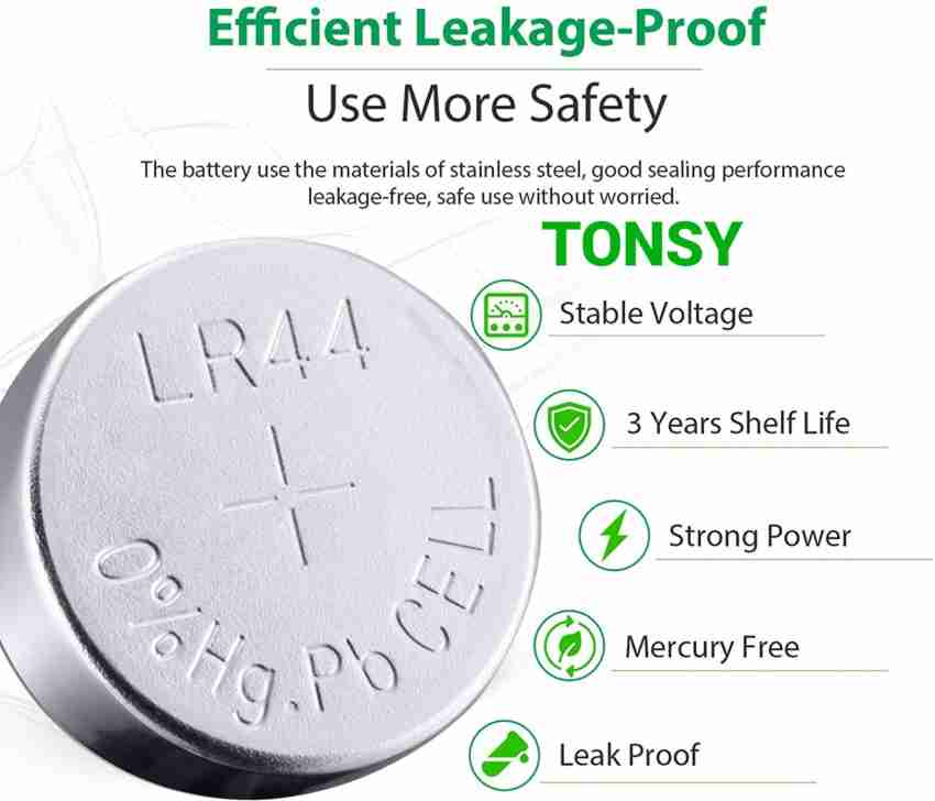 TONSY LR44 1.5v Exact Equivalents or Replacements AG13 357 L1154 A76 SR44  G13 Battery - TONSY 