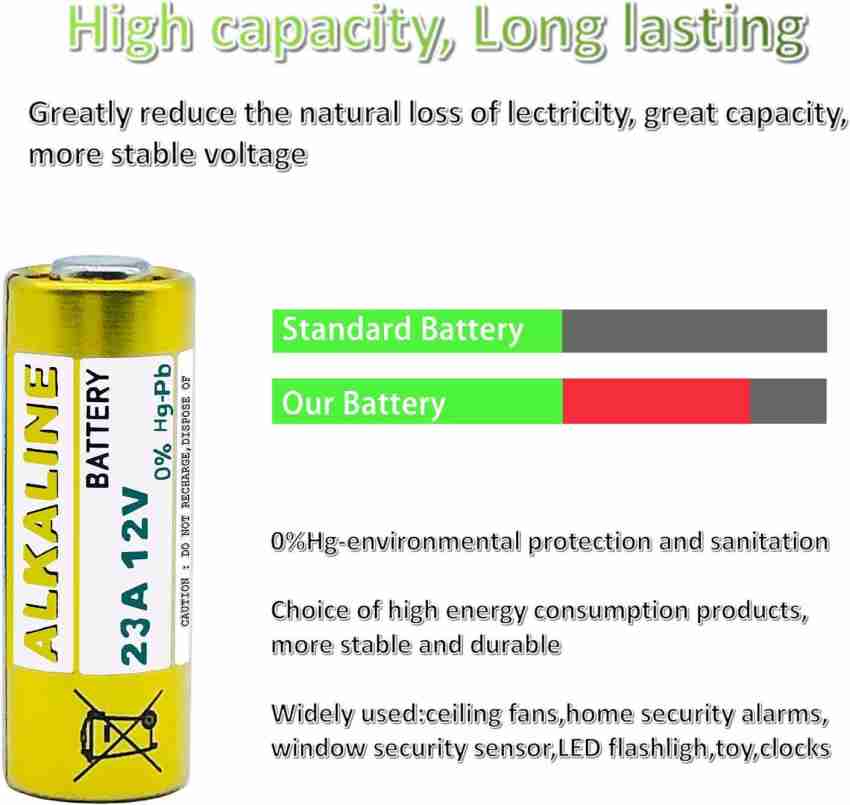 DawnRays 23A 12V Alkaline High Voltage Cell Car Remote ,Burglar Alarm 5PCS  Battery - DawnRays 