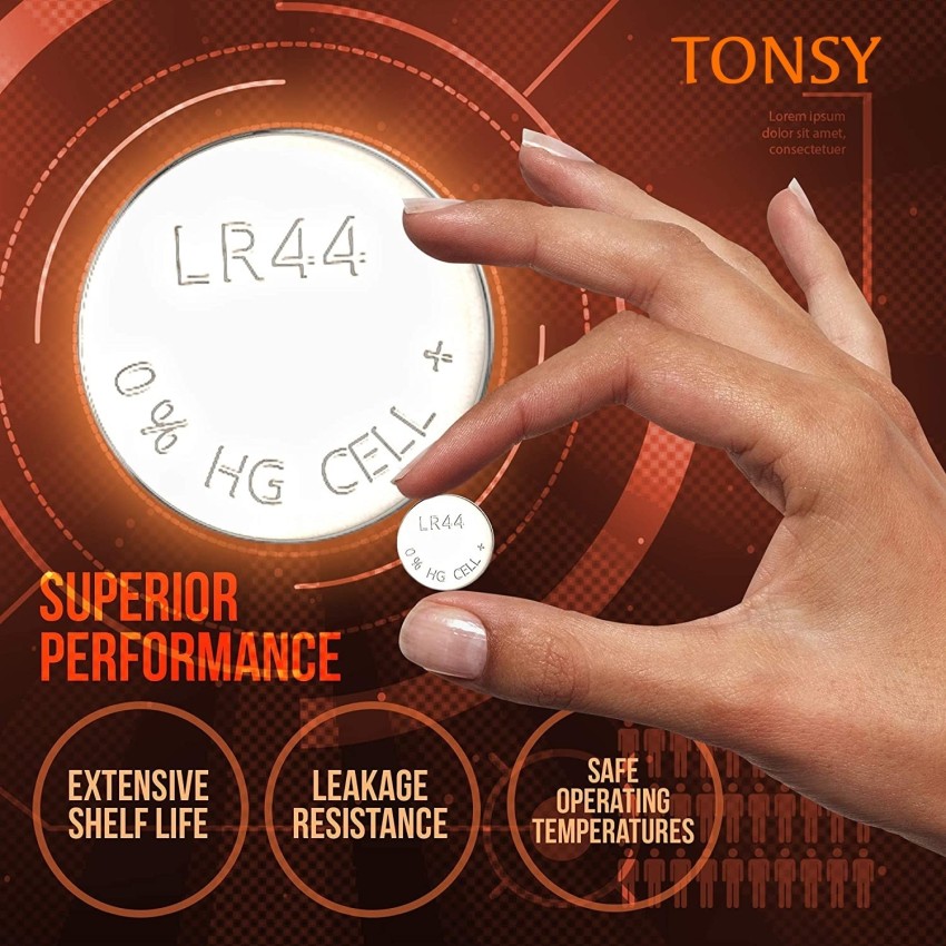 TONSY LR44 1.5v Exact Equivalents or Replacements AG13 357 L1154 A76 SR44  G13 Battery - TONSY 