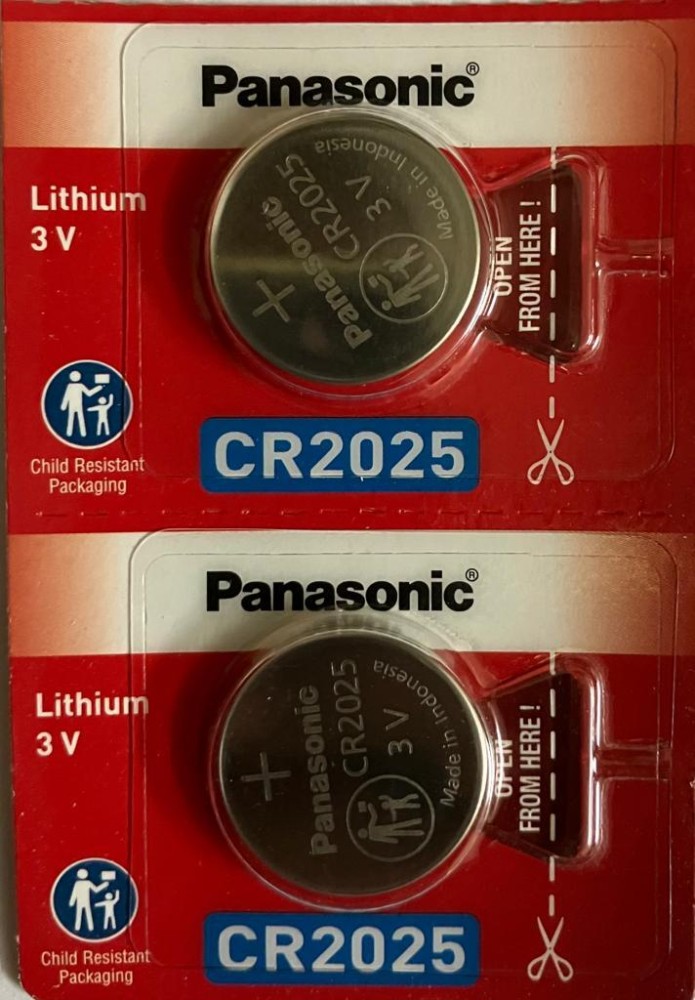 Panasonic CR-2025/5BE Lithium Coin Battery - Pack of 5, Button Type at Rs  250/pack in Ahmedabad