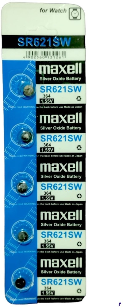 Maxell 364 SR621SW 1.55V Silver Oxide Watch Battery (2 Pack)